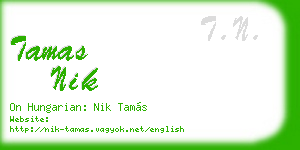 tamas nik business card